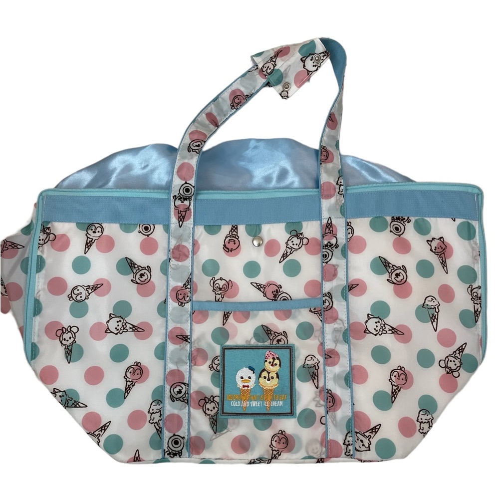 DISNEY TSUM TSM Ice Cream Cooler Bag w/Zipper Drawstring Expandable RARE